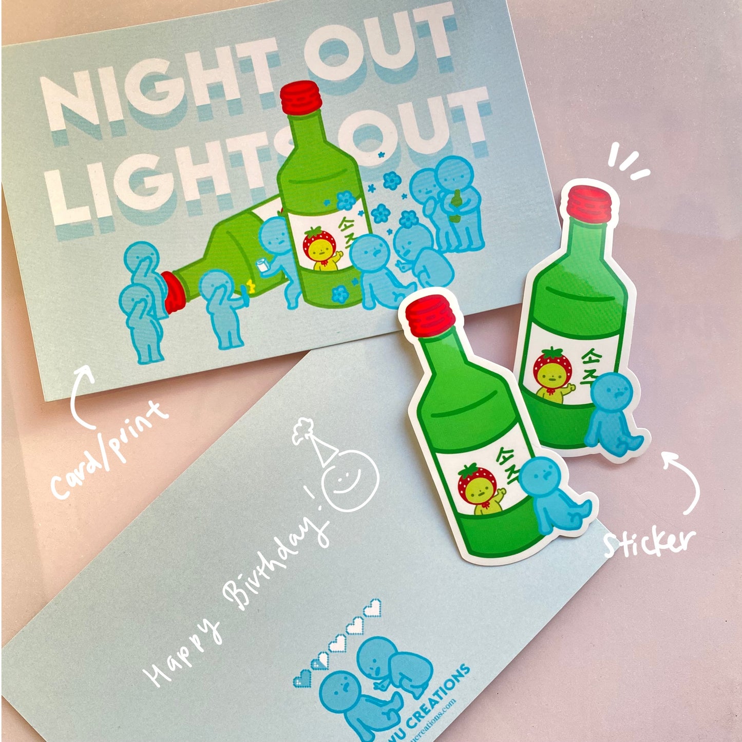 Smiski's Night Out Lights Out Print