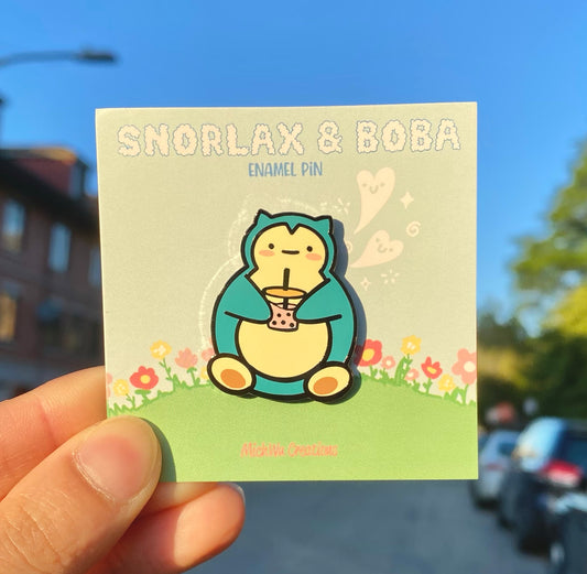 Snorlax & Boba Enamel Pin