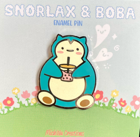 Snorlax & Boba Enamel Pin