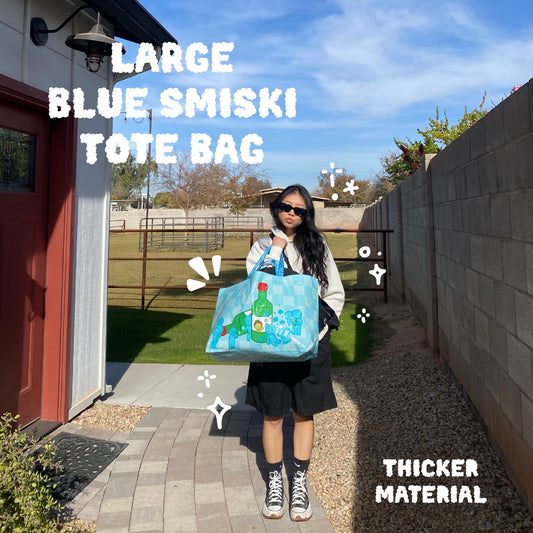 Blue Smiski XLarge Tote Bag