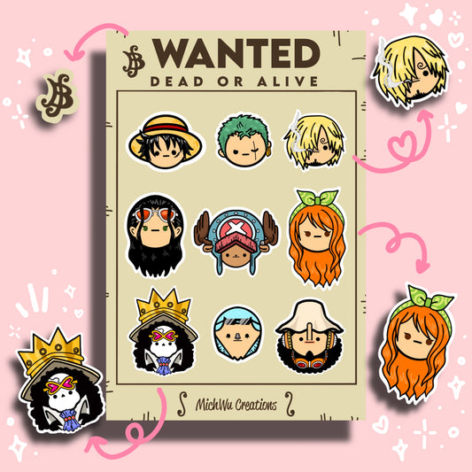 Anime Pirates 1 Sticker Sheet