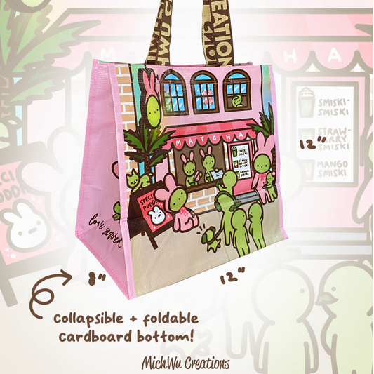 Bunny Matcha Smiski Cafe Tote Bag