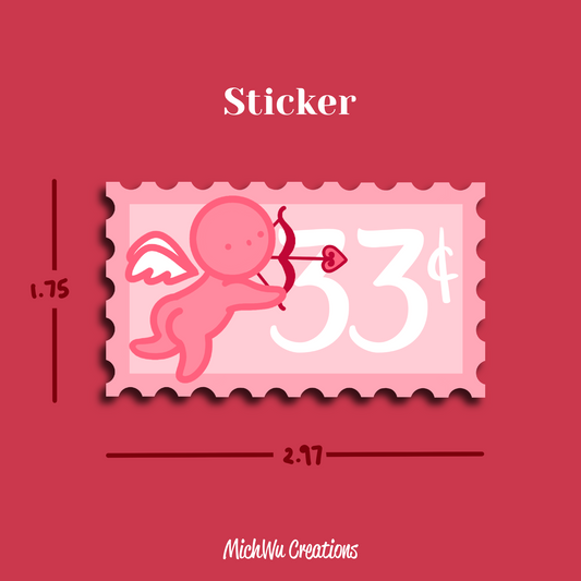 Cupid Pink Smiski Stamp Sticker