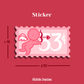 Cupid Pink Smiski Stamp Sticker