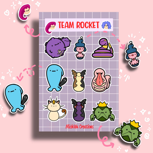 Pokemon Team Rocket Sticker Sheet