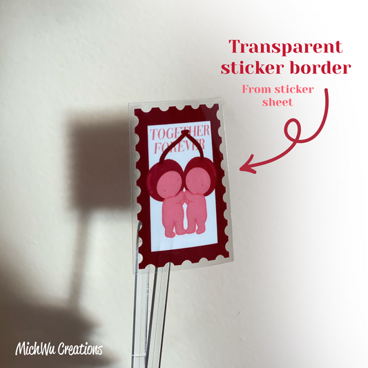 Pink Smiski Forever Love Sticker Sheet