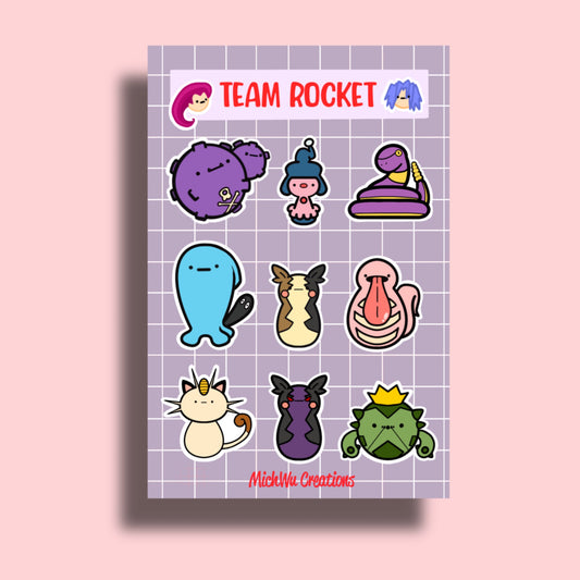 Pokemon Team Rocket Sticker Sheet