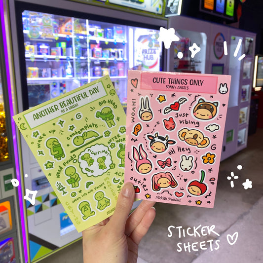 Green Smiski Sticker Sheet