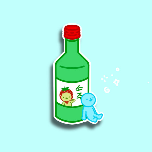 Smiski Strawberry Soju Sticker
