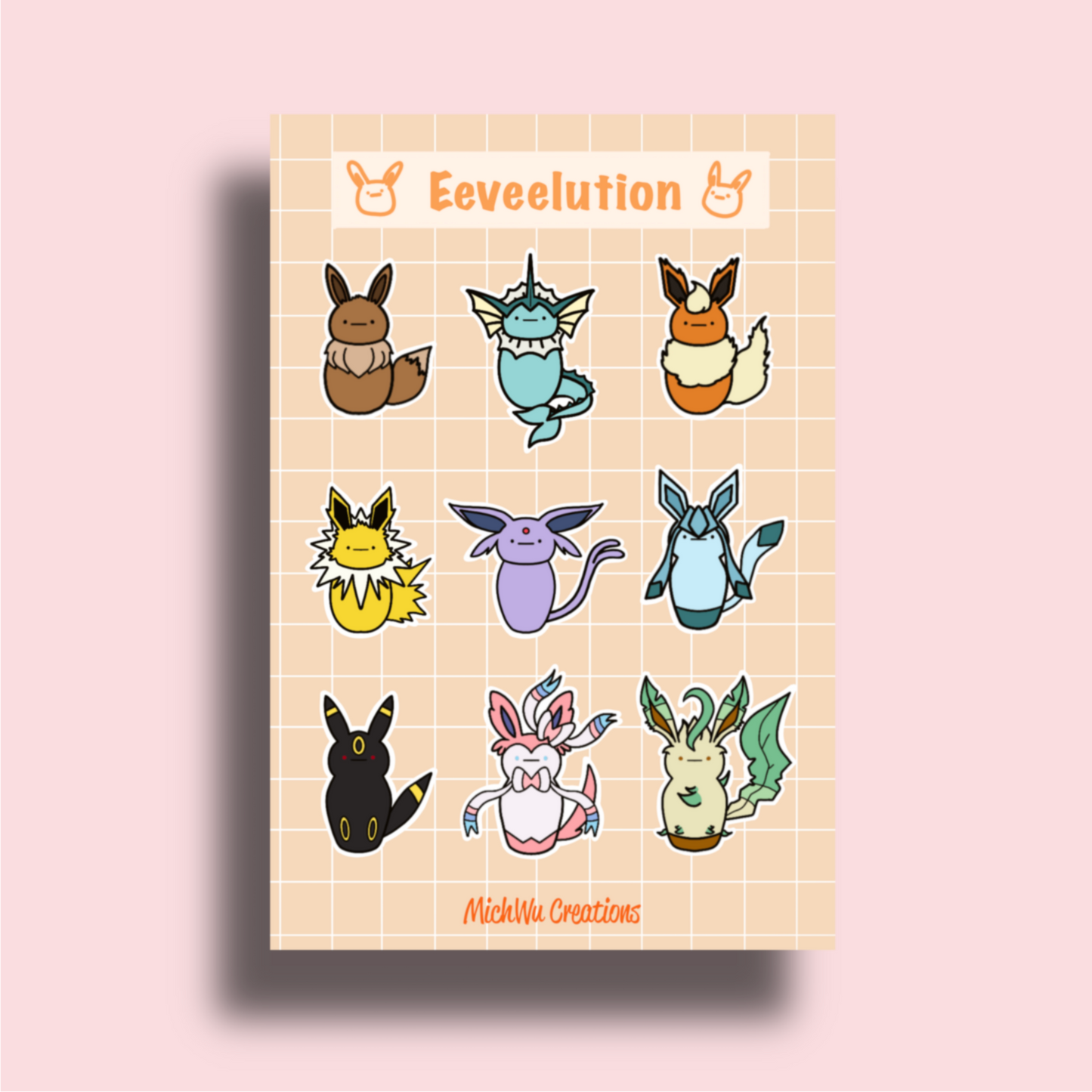 Eeveelution Sticker Sheet – michwucreations