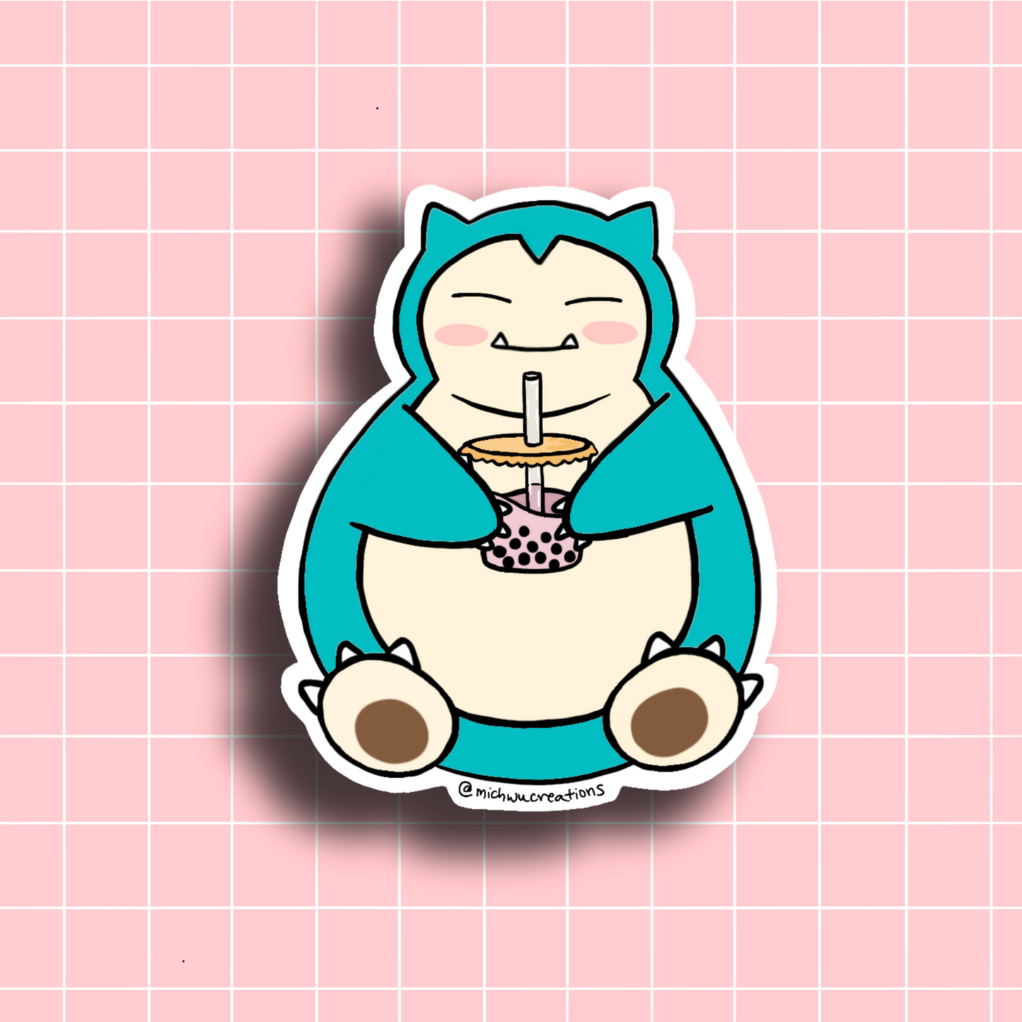 Snorlax with Boba Sticker