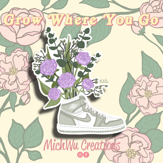 Jordan 1 Retro High "Seafoam" x Purple Roses Sticker