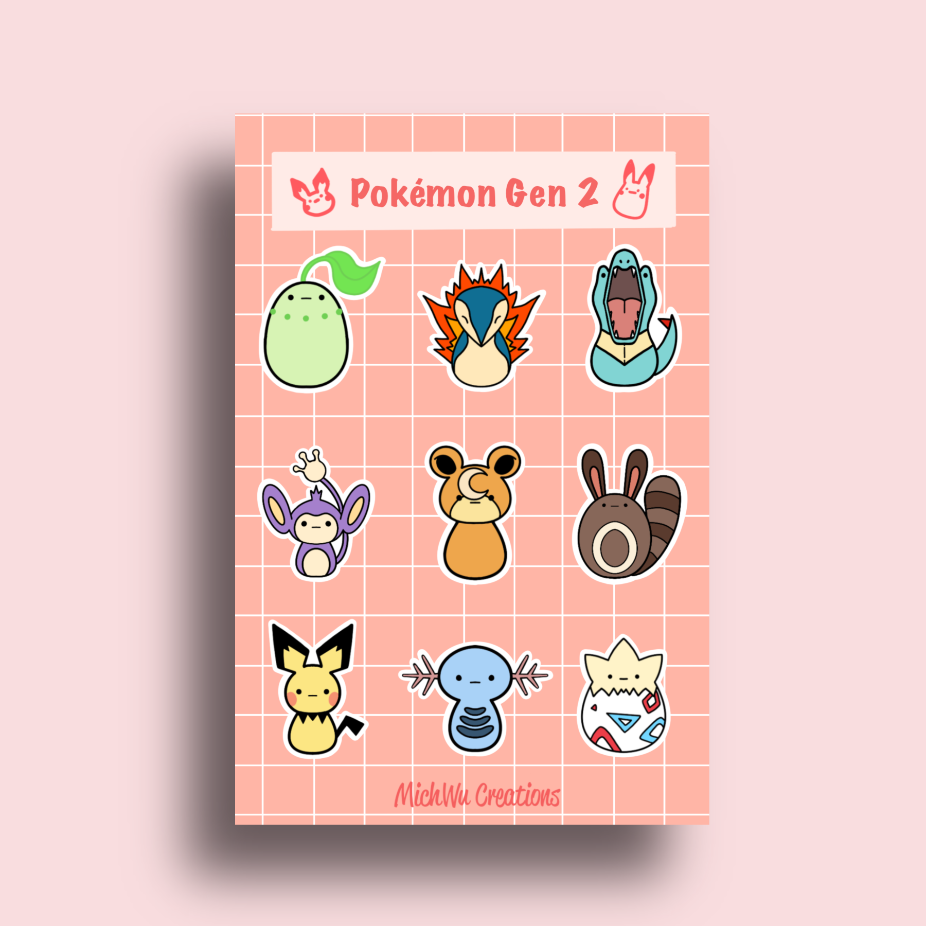 Pokemon Gen 2 Sticker Sheet – michwucreations