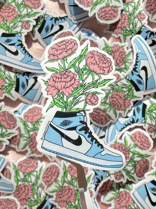 University Blue Jordan 1 x Peonies Sticker