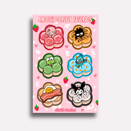 Mochi Donut Friends 2 Sticker Sheet