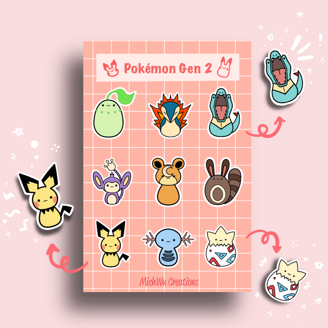 Pokemon Gen 2 Sticker Sheet – michwucreations