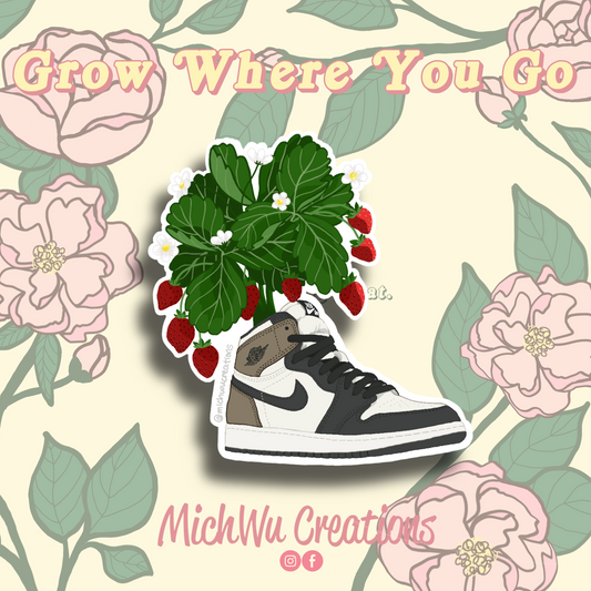 Dark Mocha Jordan 1 x Strawberry Sticker