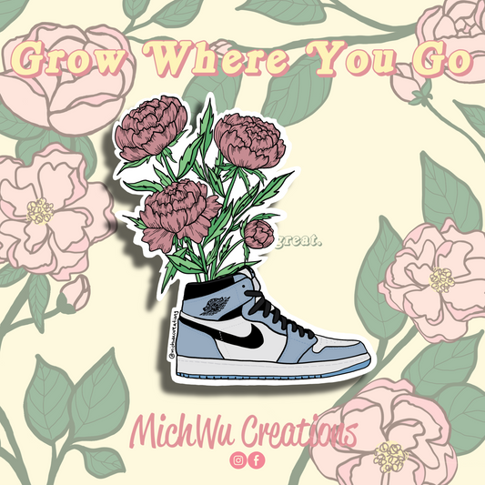 University Blue Jordan 1 x Peonies Sticker
